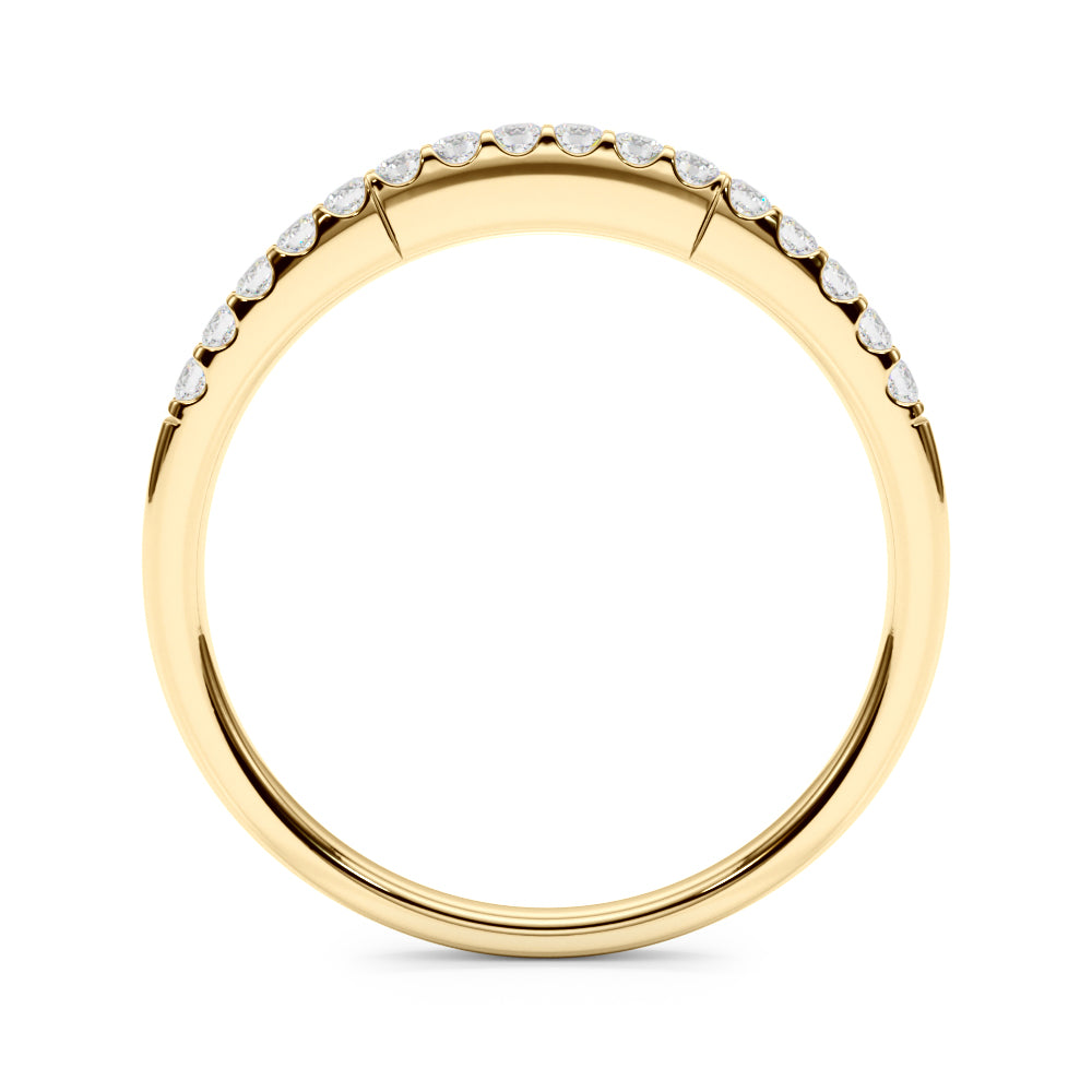 Straight Diamond Shared Prong Half Eternity Ring in Gold & Platinum