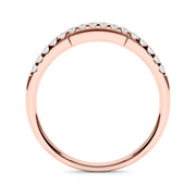 Straight Diamond Shared Prong Half Eternity Ring in Gold & Platinum