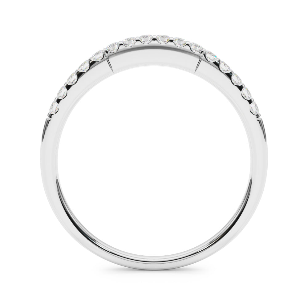 Straight Diamond Shared Prong Half Eternity Ring in Gold & Platinum