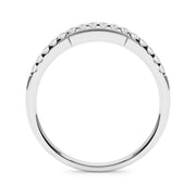 Straight Diamond Shared Prong Half Eternity Ring in Gold & Platinum