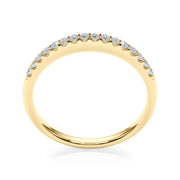 Straight Diamond Shared Prong Half Eternity Ring in Gold & Platinum