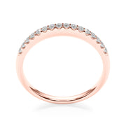 Straight Diamond Shared Prong Half Eternity Ring in Gold & Platinum