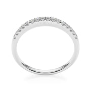 Straight Diamond Shared Prong Half Eternity Ring in Gold & Platinum