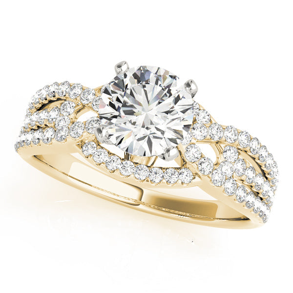 Heirloom Multi-Row Round Diamond Engagement Ring in 10K/14K gold and platinum with certified lab-grown or natural diamonds