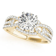 Heirloom Multi-Row Round Diamond Engagement Ring in 10K/14K gold and platinum with certified lab-grown or natural diamonds
