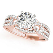Heirloom Multi-Row Round Diamond Engagement Ring in 10K/14K gold and platinum with certified lab-grown or natural diamonds
