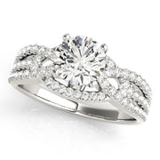 Heirloom Multi-Row Round Diamond Engagement Ring in 10K/14K gold and platinum with certified lab-grown or natural diamonds