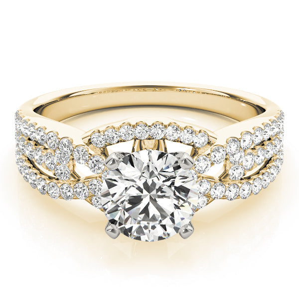 Heirloom Multi-Row Round Diamond Engagement Ring in 10K/14K gold and platinum with certified lab-grown or natural diamonds