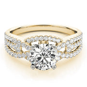 Heirloom Multi-Row Round Diamond Engagement Ring in 10K/14K gold and platinum with certified lab-grown or natural diamonds