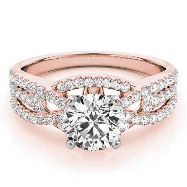 Heirloom Multi-Row Round Diamond Engagement Ring in 10K/14K gold and platinum with certified lab-grown or natural diamonds