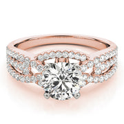 Heirloom Multi-Row Round Diamond Engagement Ring in 10K/14K gold and platinum with certified lab-grown or natural diamonds