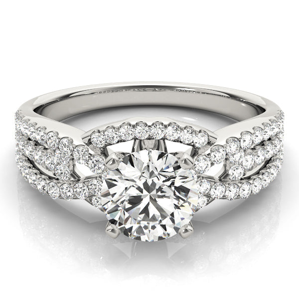 Heirloom Multi-Row Round Diamond Engagement Ring in 10K/14K gold and platinum with certified lab-grown or natural diamonds