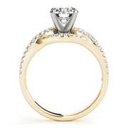 Heirloom Multi-Row Round Diamond Engagement Ring in 10K/14K gold and platinum with certified lab-grown or natural diamonds