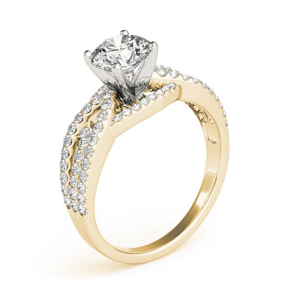 Heirloom Multi-Row Round Diamond Engagement Ring in 10K/14K gold and platinum with certified lab-grown or natural diamonds
