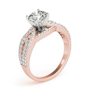 Heirloom Multi-Row Round Diamond Engagement Ring in 10K/14K gold and platinum with certified lab-grown or natural diamonds