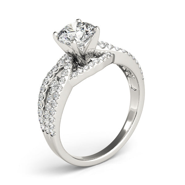 Heirloom Multi-Row Round Diamond Engagement Ring in 10K/14K gold and platinum with certified lab-grown or natural diamonds