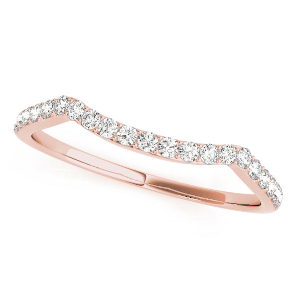 Prong Set Curved Half Eternity Ring in Gold & Platinum