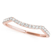 Prong Set Curved Half Eternity Ring in Gold & Platinum