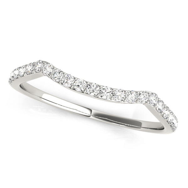 Prong Set Curved Half Eternity Ring in Gold & Platinum