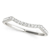 Prong Set Curved Half Eternity Ring in Gold & Platinum