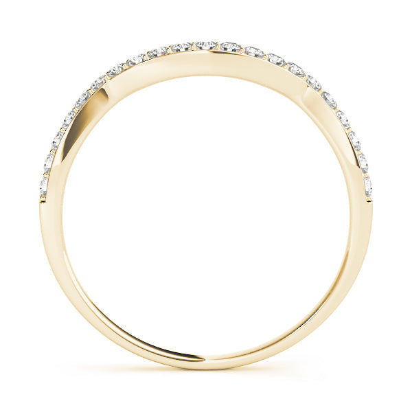 Prong Set Curved Half Eternity Ring in Gold & Platinum