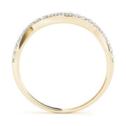 Prong Set Curved Half Eternity Ring in Gold & Platinum