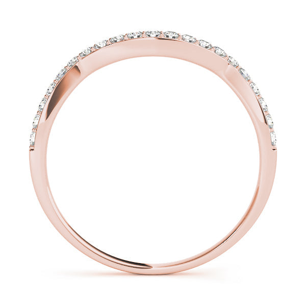Prong Set Curved Half Eternity Ring in Gold & Platinum