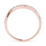 Prong Set Curved Half Eternity Ring in Gold & Platinum
