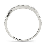 Prong Set Curved Half Eternity Ring in Gold & Platinum