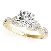 Refined Multi-Row Round Diamond Engagement Ring in 10K/14K gold and platinum with certified lab-grown or natural diamonds
