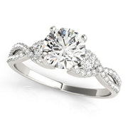 Refined Multi-Row Round Diamond Engagement Ring in 10K/14K gold and platinum with certified lab-grown or natural diamonds