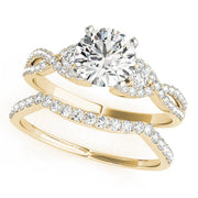Refined Multi-Row Round Diamond Engagement Ring in 10K/14K gold and platinum with certified lab-grown or natural diamonds