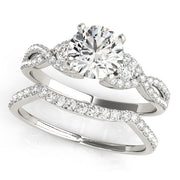 Refined Multi-Row Round Diamond Engagement Ring in 10K/14K gold and platinum with certified lab-grown or natural diamonds