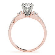 Refined Multi-Row Round Diamond Engagement Ring in 10K/14K gold and platinum with certified lab-grown or natural diamonds
