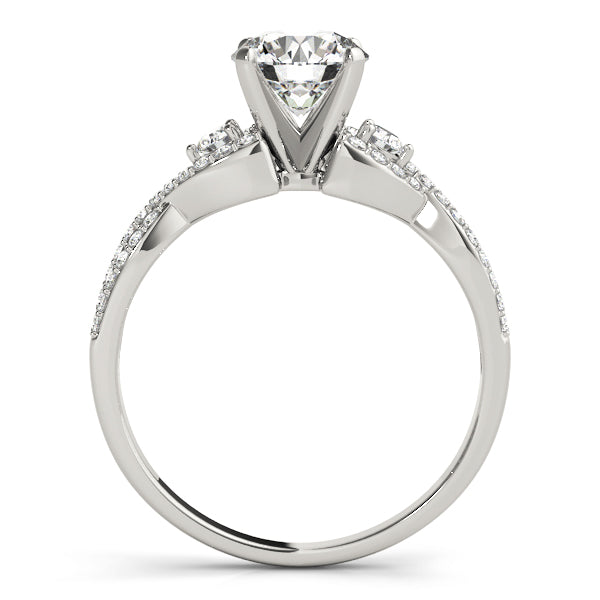 Refined Multi-Row Round Diamond Engagement Ring in 10K/14K gold and platinum with certified lab-grown or natural diamonds