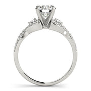 Refined Multi-Row Round Diamond Engagement Ring in 10K/14K gold and platinum with certified lab-grown or natural diamonds
