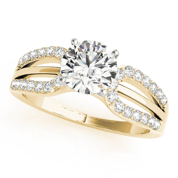 Iconic Multi-Row Round Diamond Engagement Ring in 10K/14K gold and platinum with certified lab-grown or natural diamonds