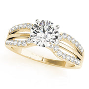 Iconic Multi-Row Round Diamond Engagement Ring in 10K/14K gold and platinum with certified lab-grown or natural diamonds