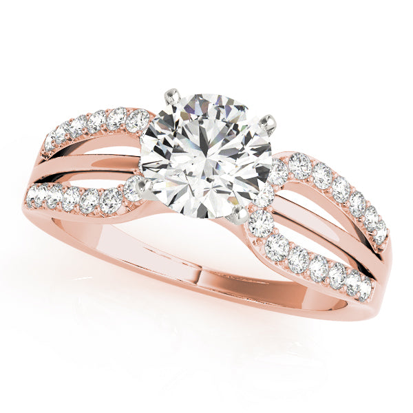 Iconic Multi-Row Round Diamond Engagement Ring in 10K/14K gold and platinum with certified lab-grown or natural diamonds