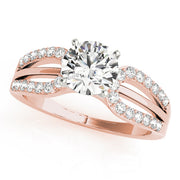 Iconic Multi-Row Round Diamond Engagement Ring in 10K/14K gold and platinum with certified lab-grown or natural diamonds
