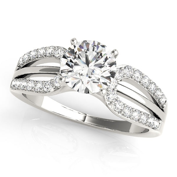 Iconic Multi-Row Round Diamond Engagement Ring in 10K/14K gold and platinum with certified lab-grown or natural diamonds