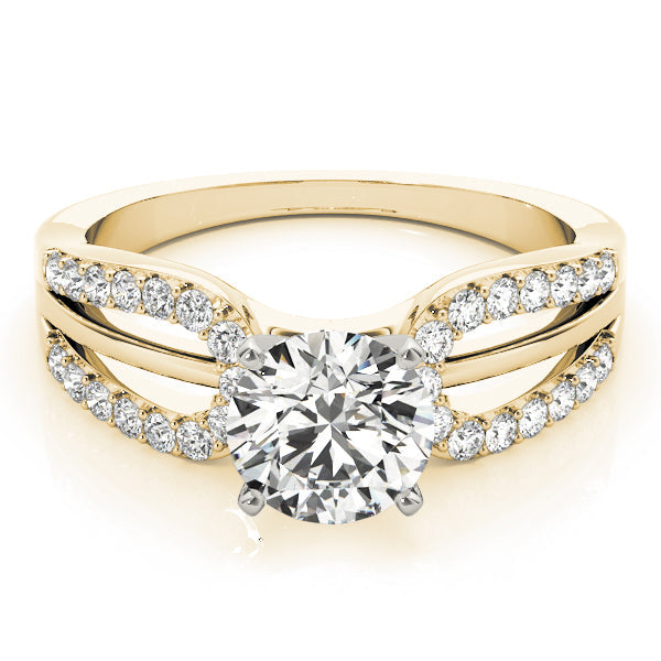 Iconic Multi-Row Round Diamond Engagement Ring in 10K/14K gold and platinum with certified lab-grown or natural diamonds