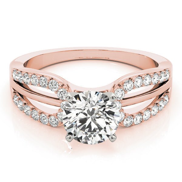 Iconic Multi-Row Round Diamond Engagement Ring in 10K/14K gold and platinum with certified lab-grown or natural diamonds