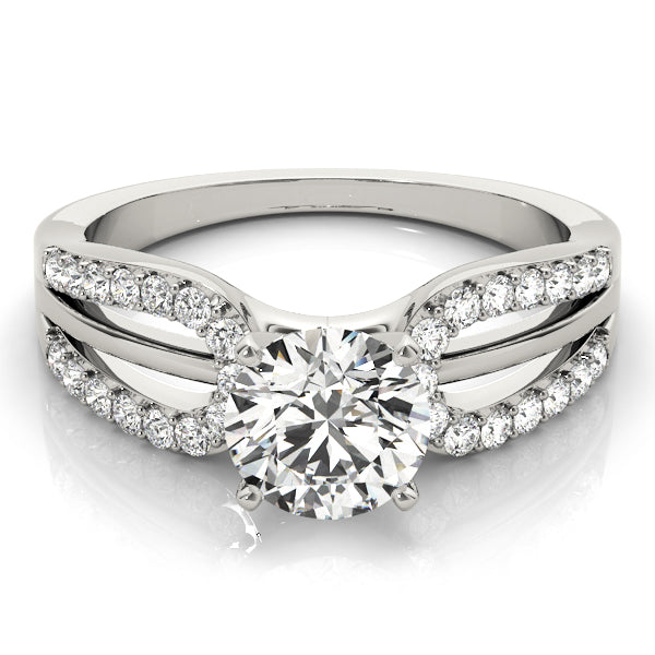 Iconic Multi-Row Round Diamond Engagement Ring in 10K/14K gold and platinum with certified lab-grown or natural diamonds