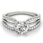 Iconic Multi-Row Round Diamond Engagement Ring in 10K/14K gold and platinum with certified lab-grown or natural diamonds