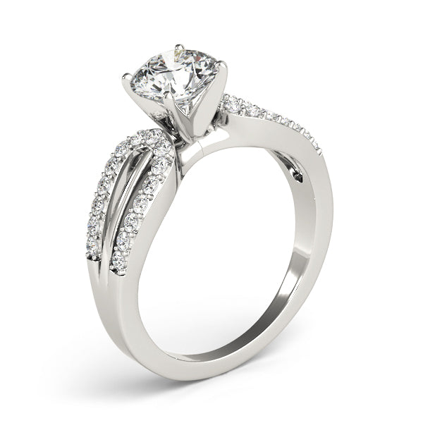 Iconic Multi-Row Round Diamond Engagement Ring in 10K/14K gold and platinum with certified lab-grown or natural diamonds