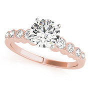 Signature Bezel-Set Round Diamond Engagement Ring in 10K/14K gold and platinum with certified lab-grown or natural diamonds