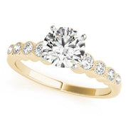 Signature Bezel-Set Round Diamond Engagement Ring in 10K/14K gold and platinum with certified lab-grown or natural diamonds