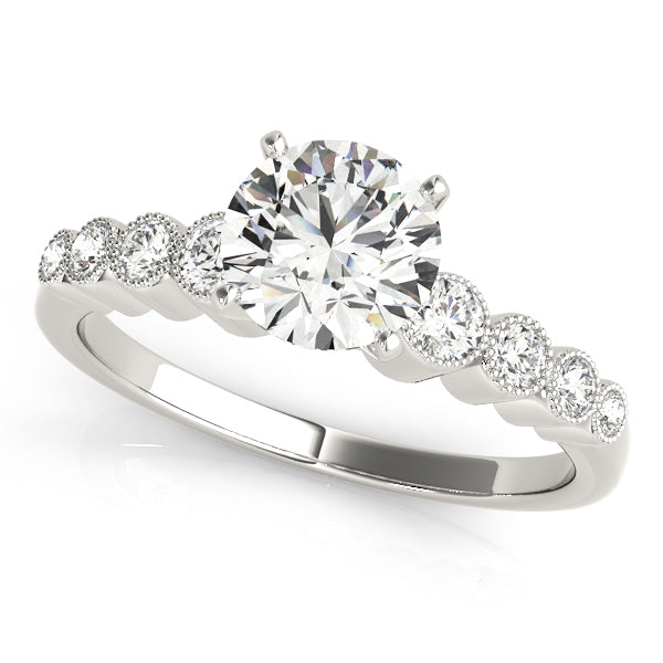 Signature Bezel-Set Round Diamond Engagement Ring in 10K/14K gold and platinum with certified lab-grown or natural diamonds