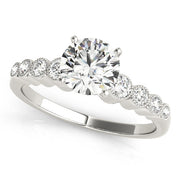 Signature Bezel-Set Round Diamond Engagement Ring in 10K/14K gold and platinum with certified lab-grown or natural diamonds